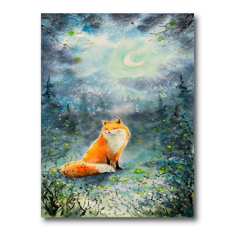 Designart - Fox Over A Night Sky