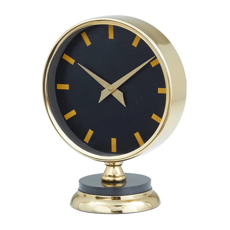 The Novogratz Gold Modern Abstract Clock, 8" x 5" x 11"