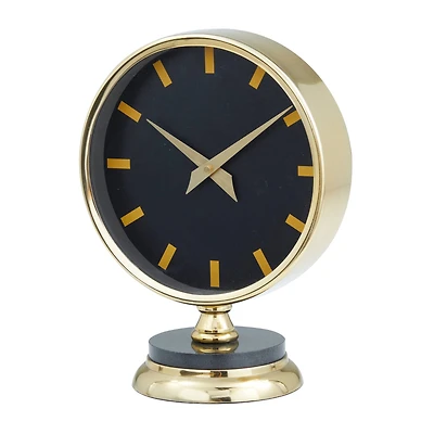 The Novogratz Gold Modern Abstract Clock, 8" x 5" x 11"