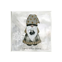 Stupell Industries Home Sweet Gnome Winter Snowflakes Wall Plaque Art