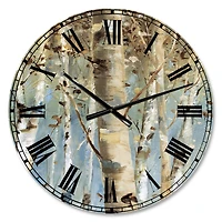Designart 'White Birch Forest Ii Farmhouse Wall Clock