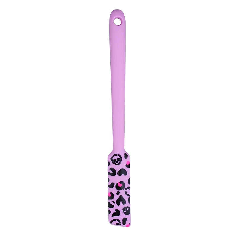 Mini Pink Skull Leopard Print Silicone Jar Spatula by Makery™