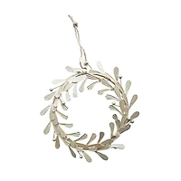 Hello Honey® 11" Distressed Pewter Metal Leaves & Berries Wreath