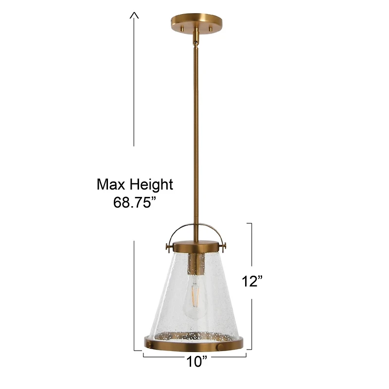 Hello Honey® Robert Stevenson Lighting Wesley Metal & Seedy Glass Ceiling Light