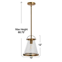 Hello Honey® Robert Stevenson Lighting Wesley Metal & Seedy Glass Ceiling Light