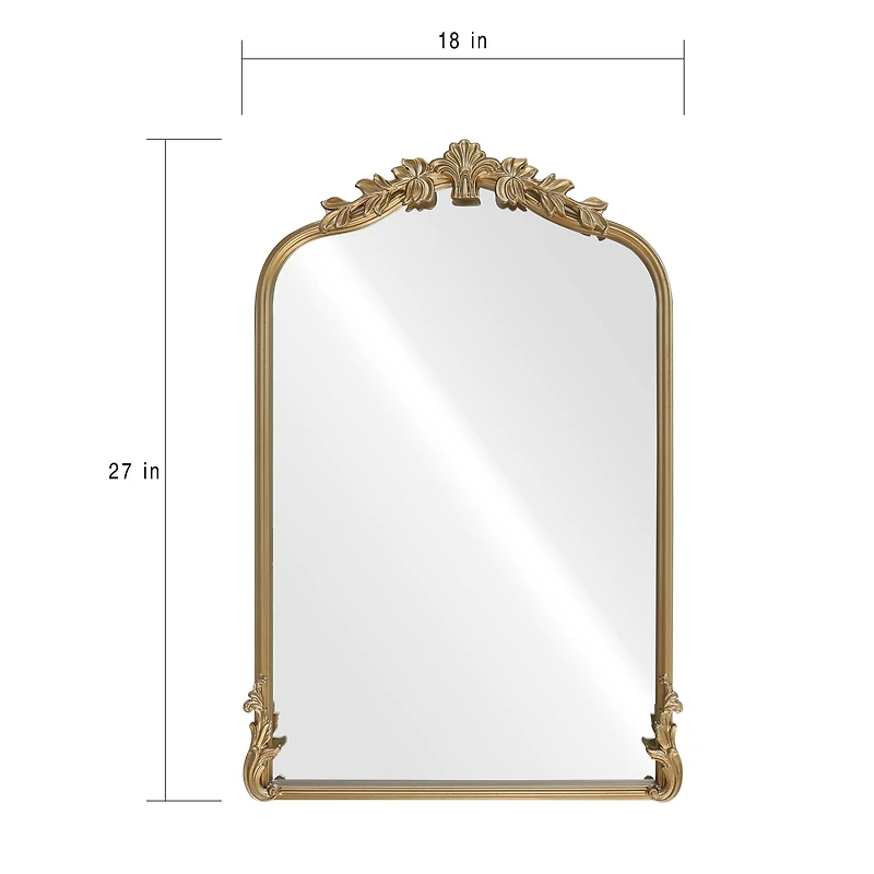 18" x 27" Ornate Arch Wall Mirror in Gold Metal Frame by Ashland®