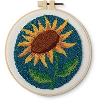6" Sunflower Punch Needle Kit with Hoop by Loops & Threads®