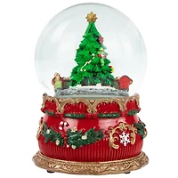 6" Musical Christmas Tree & Train Animated Water Globe