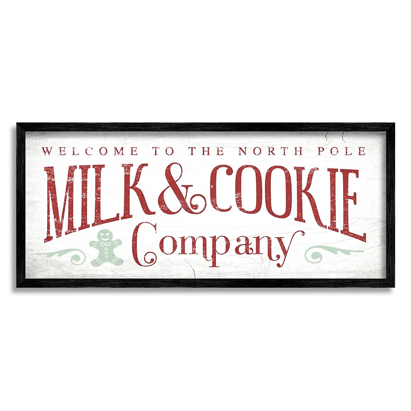 Stupell Industries Milk & Cookie Company Sign Framed Giclee Art