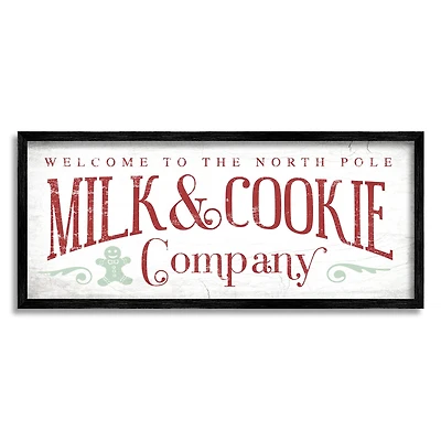 Stupell Industries Milk & Cookie Company Sign Framed Giclee Art