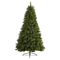 7.5ft. Pre-Lit Golden Tip Washington Pine & Pinecones Artificial Christmas Tree with Clear Lights