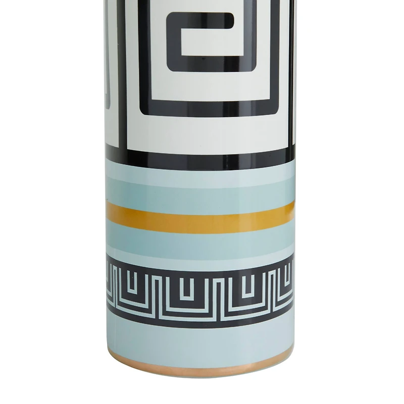 Teal Stoneware Modern Vase, 18" x 5" x 5"