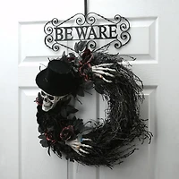 16" Halloween Beware Wreath Hanger