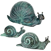 Design Toscano Cast Bronze Land Snails Garden Statue Set
