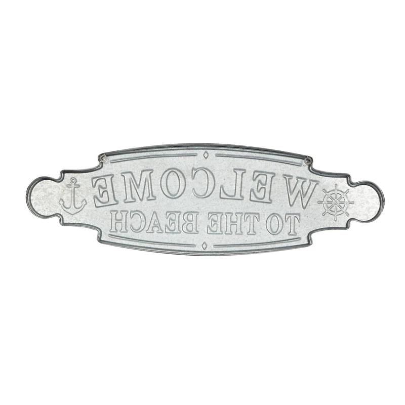 36" Blue Coastal Metal Wall Sign
