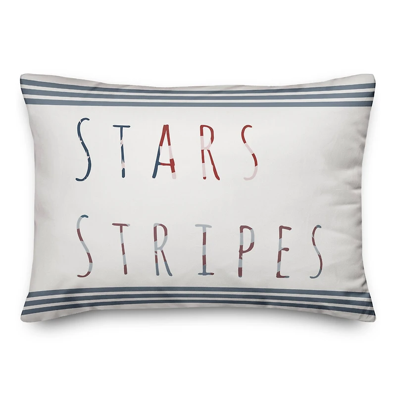 Stars & Stripes Typography Throw Pillow