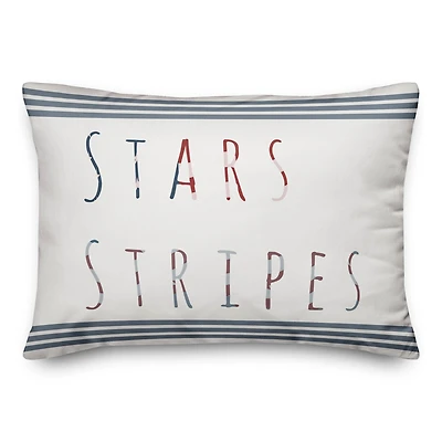 Stars & Stripes Typography Throw Pillow