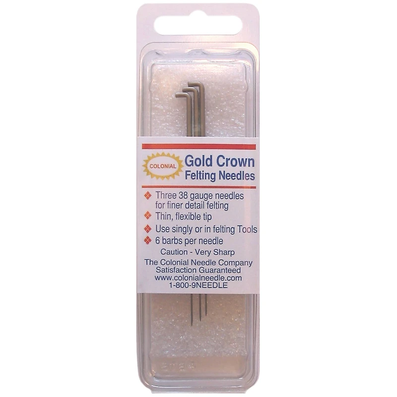 Colonial Needle Triangle Gold Crown Felting Needles, Size 38