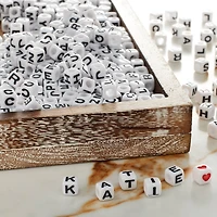 12 Packs: 570 ct. (6,840 total) White Alphabet Cube Crafting Beads, 6.7mm by Bead Landing™