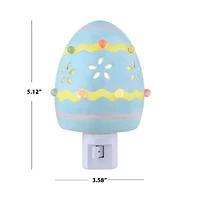 Mr. Cottontail Blue Ceramic Easter Egg Nightlight
