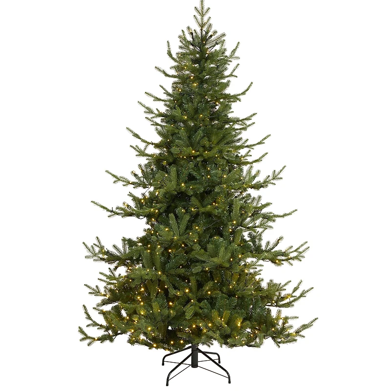 7ft. Pre-Lit Swedish Fir Artificial Christmas Tree with Warm White LED Lights
