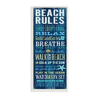 Stupell Industries Blue Beach Rules Wooden Wall Plaque