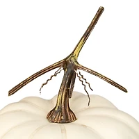 8" Cream Flat Round Pumpkin Tabletop Décor