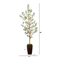 5.5ft. Olive Artificial Tree in Bronze Metal Planter