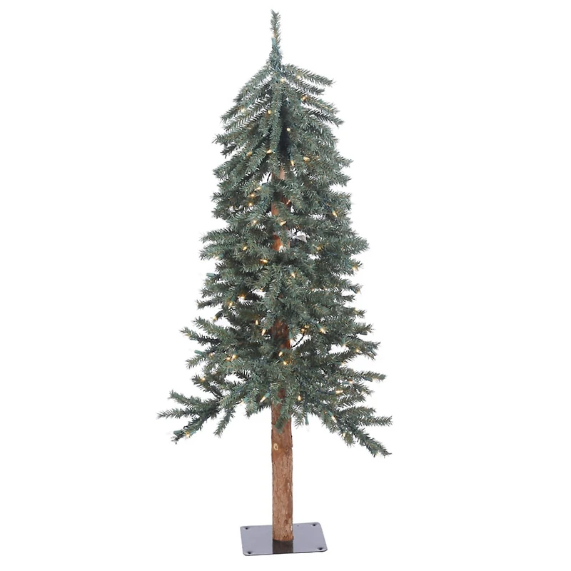4ft. Pre-Lit Natural Bark Alpine Artificial Christmas Tree, Clear Dura-Lit® Lights