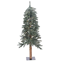 4ft. Pre-Lit Natural Bark Alpine Artificial Christmas Tree, Clear Dura-Lit® Lights