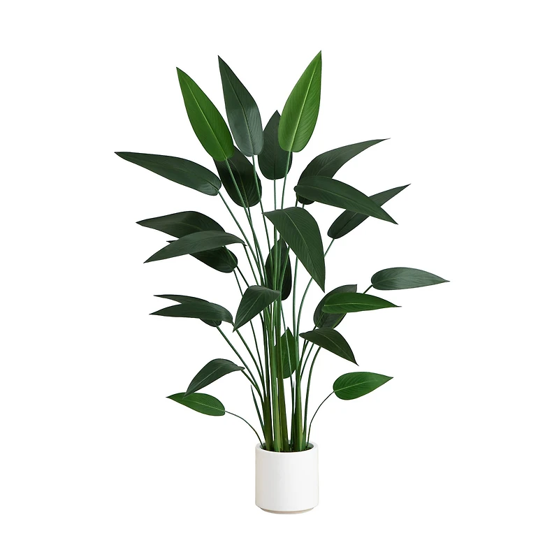 5ft. Sky Bird Tree in White Decorative Planter