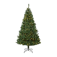 7ft. Pre-Lit Northern Tip Pine Artificial Christmas Tree, Clear LED Lights