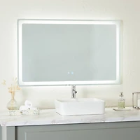 Clear Glass Modern Anti Fog Mirror, 47" x 2" x 30"