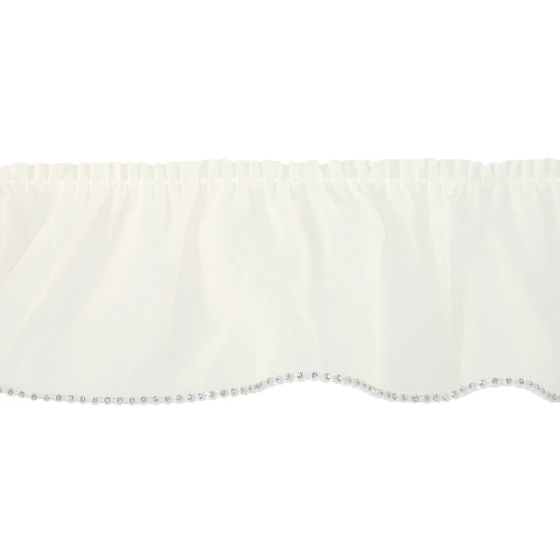 2.5" White Sheer Pleat with Rhinestone Trim by Celebrate It®