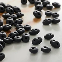 12 Pack: John Bead Superduo Two-Hole Matte Jet Czech Glass Beads, 5mm