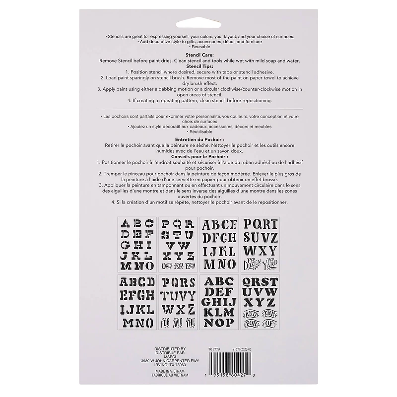 Alphabet Farmers Market Stencils, 7" x 10" by Craft Smart®