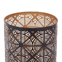 Set of 3" Brown Metal Eclectic Lantern, 12", 10", 6"