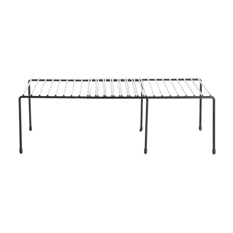 Mind Reader Black Multi-Purpose Expandable Kitchen Counter & Cabinet Shelf Storage