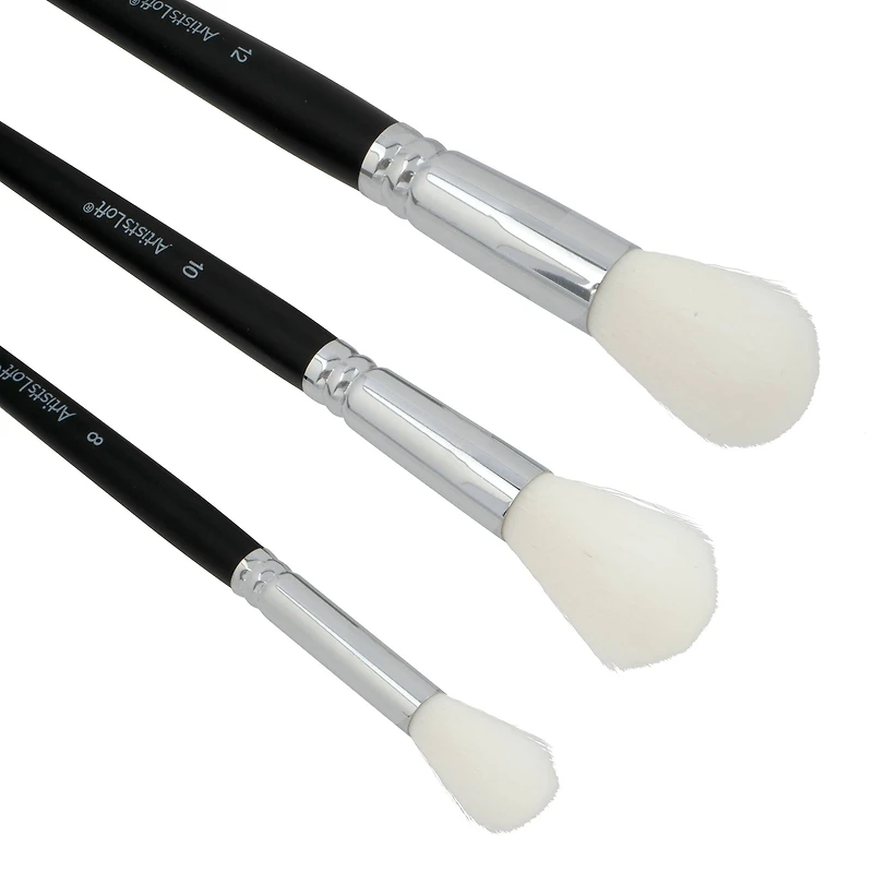 Oval Mop White Taklon 3 Piece Mixed Media Brush Set by Artist's Loft®