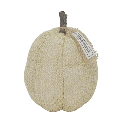 9" Natural White Fabric Tabletop Pumpkin by Ashland®