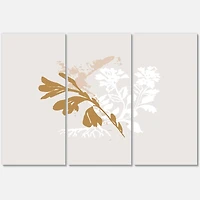 Designart - Minimal Botanical Design In Brown and White