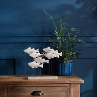 Wooden Fish School Sculpture