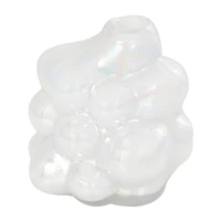 8" Clear Abstract Handmade Bubble Glass Vase