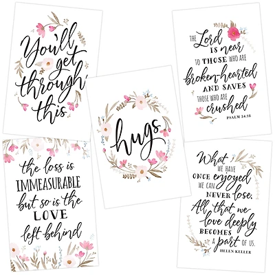 JAM Paper Floral Design Blank Sympathy Cards Set, 36ct.