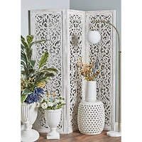 White Mango Wood Farmhouse Room Divider Screen, 69 " x 60 " x 1 "