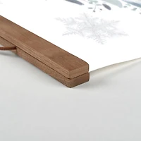 Silver Wreath 16x16 Teak Hanging Canvas