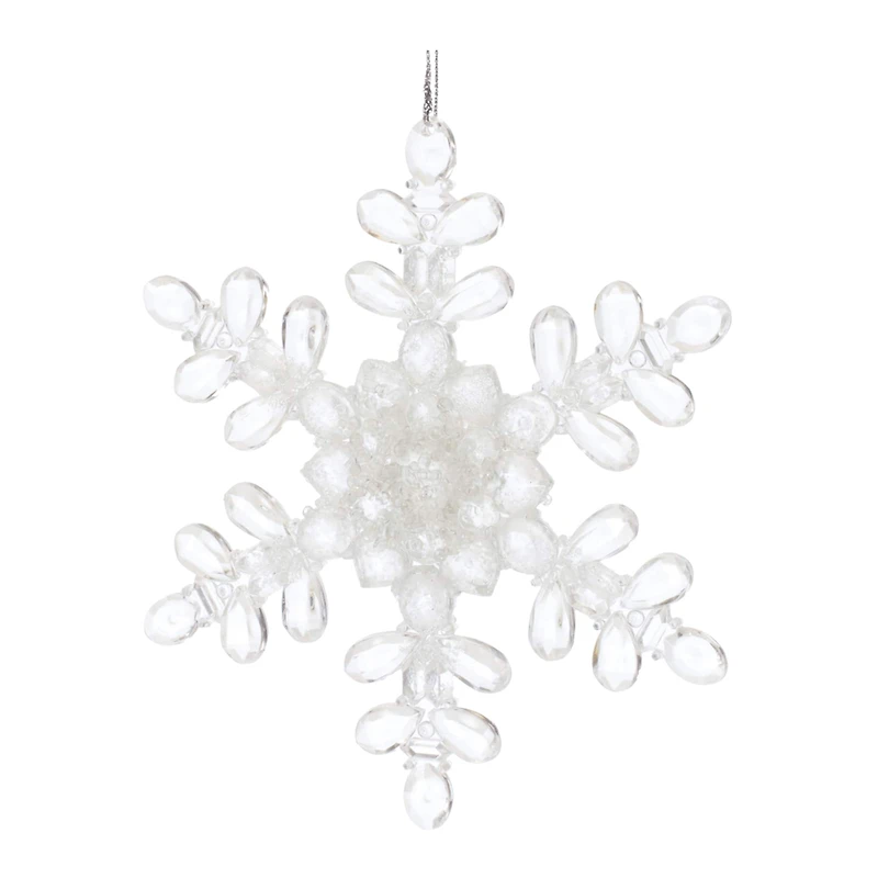 5.25" Clear Snowflake Acrylic Ornament Set