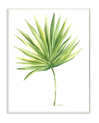Stupell Industries Tropical Green Palm Fan Minimal on White Wall Plaque