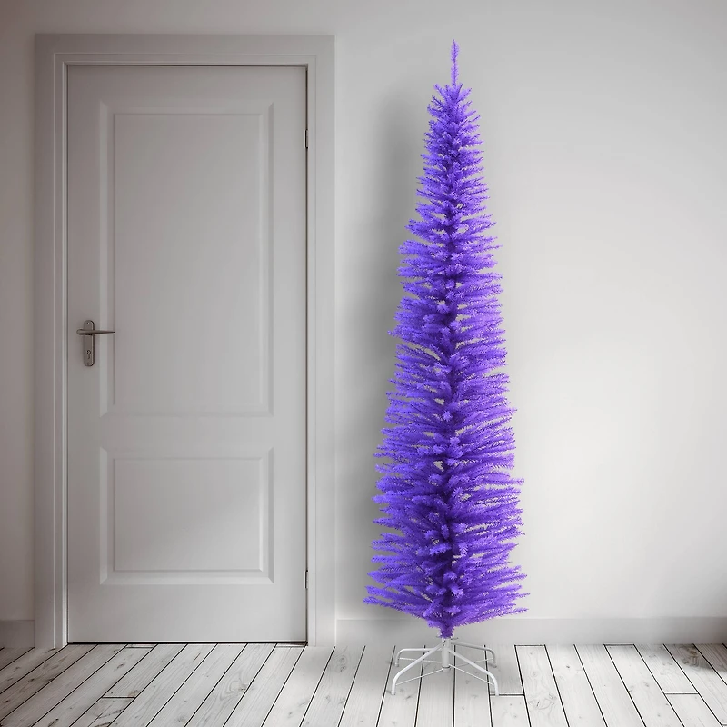 7.5ft. Unlit Lavender Slim Artificial Christmas Tree