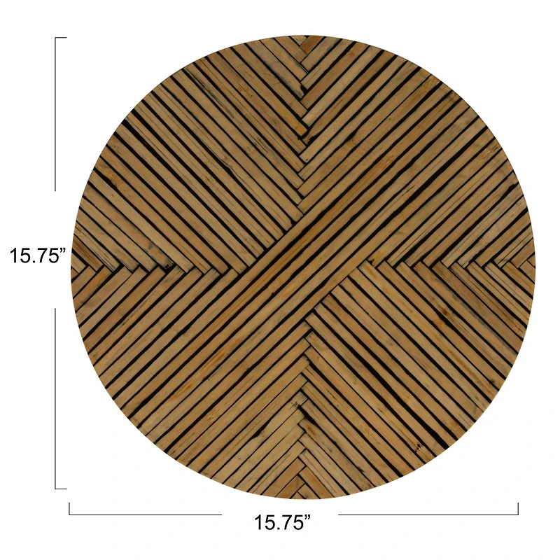 Hello Honey® 15.75" Black & Natural Geometric Stripes Lazy Susan